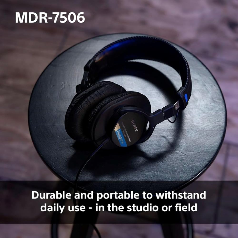 Sony MDR-7506 Stereo Headphones Over-Ear Design Professional Studio Use