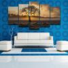 5 Stück Wandkunst Leinwand Malerei Sonnenaufgang Baum Landschaft Poster Moderne Dekoration für Wohnzimmer Modulare Bilder