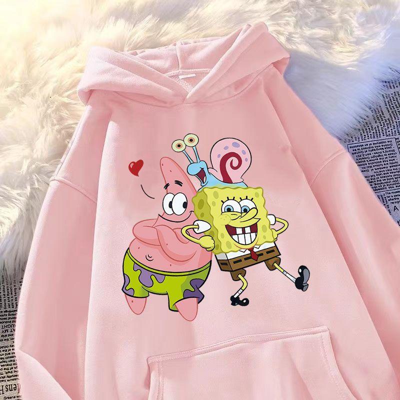 

Cartoon SpongeBob SquarePants Printed Men s and Women s Same Style Autumn/Winter Student High Quality Coat Top M