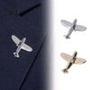 Date Outfit Accessory Men Suit Brooch, Airplane Design Lapel Pin with Clip-on Pin, Minimalist Collar Clip Smooth Polished Alloy Badge for Formal