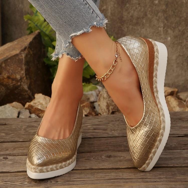 High Heels Pointed Toe Comfortable High-Heeled Shoes Ladies Shallow Mouth Lace-Up Clogs Wedge Platform Women Sneakers