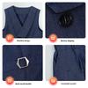 Trendy 2026 Boys Suit Set Blue Elegance Flower Child Birthday Vest Overalls Outfits Kids Host Piano Performances Special Costume