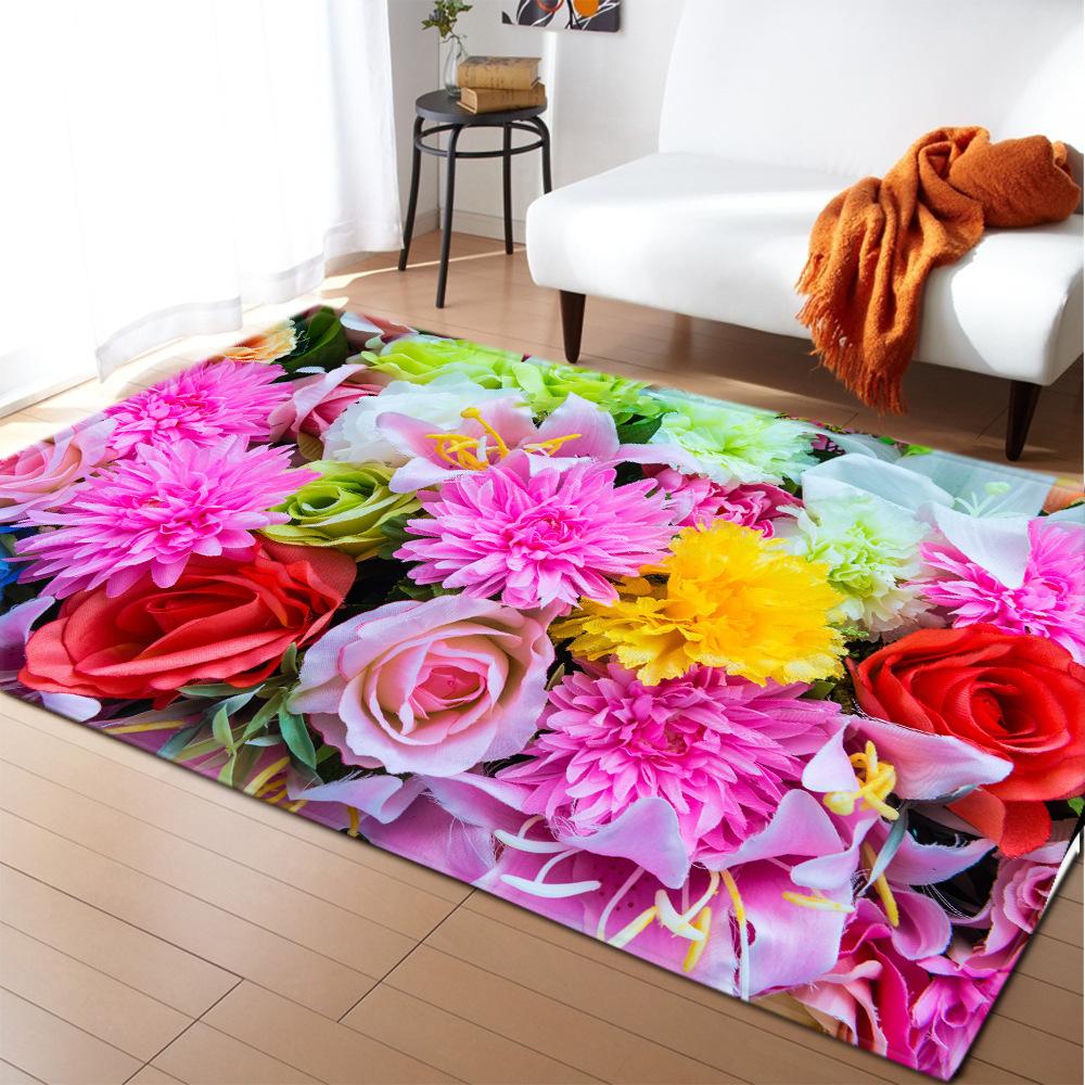Abstract Daisy Art Large Carpet Living Room Floor Mat Colorful Pattern