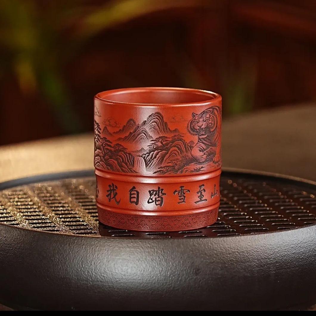 180ml Yixing Purple Clay Tiger Teacup Boutique Tea Bowl Set Of Cups Tea-tasting Smelling Cup Chazhan Master Cups Tea Services