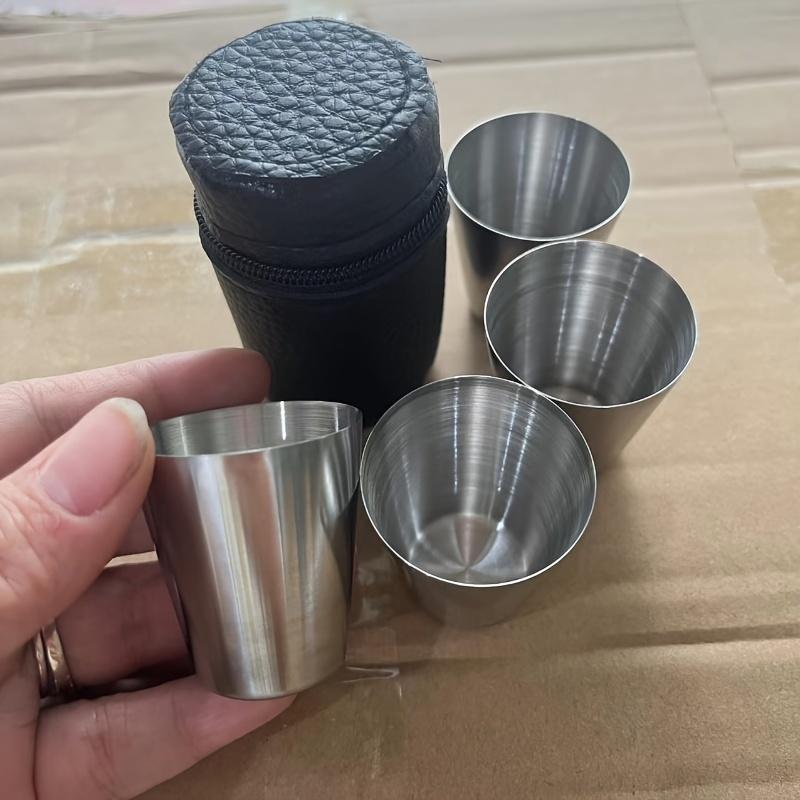 4/6pcs Stainless Steel Mini Cups Set Portable Whiskey Glasses with Case for Outdoor Picnics and Party Drinkware Multipurpose Use