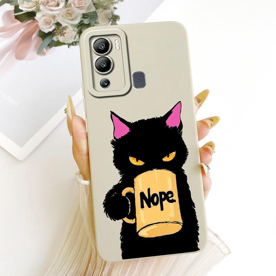 For Infinix Hot 12 12 Play Cute Cat Flower Cartoon Phone Case For Infinix Hot12i Hot 12Play Shockproof Soft Silicone Bumpers