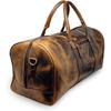 20" Leather Duffle Bag Travel Carry-On Waterproof Luggage Overnight Gym Weekender Bag