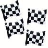 4-Pack Racing Flag Aluminum Foil Balloons, Racing-Themed Party Decorations, Perfect for Themed Birthdays, Celebrations, Garden Deco