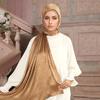 Glimmer Jacquard Satin Crinkle Hijab Silk Scarf Plain Muslim Women Hijabs Crepe Pleated Scarf Islam Women Turban Ramadan