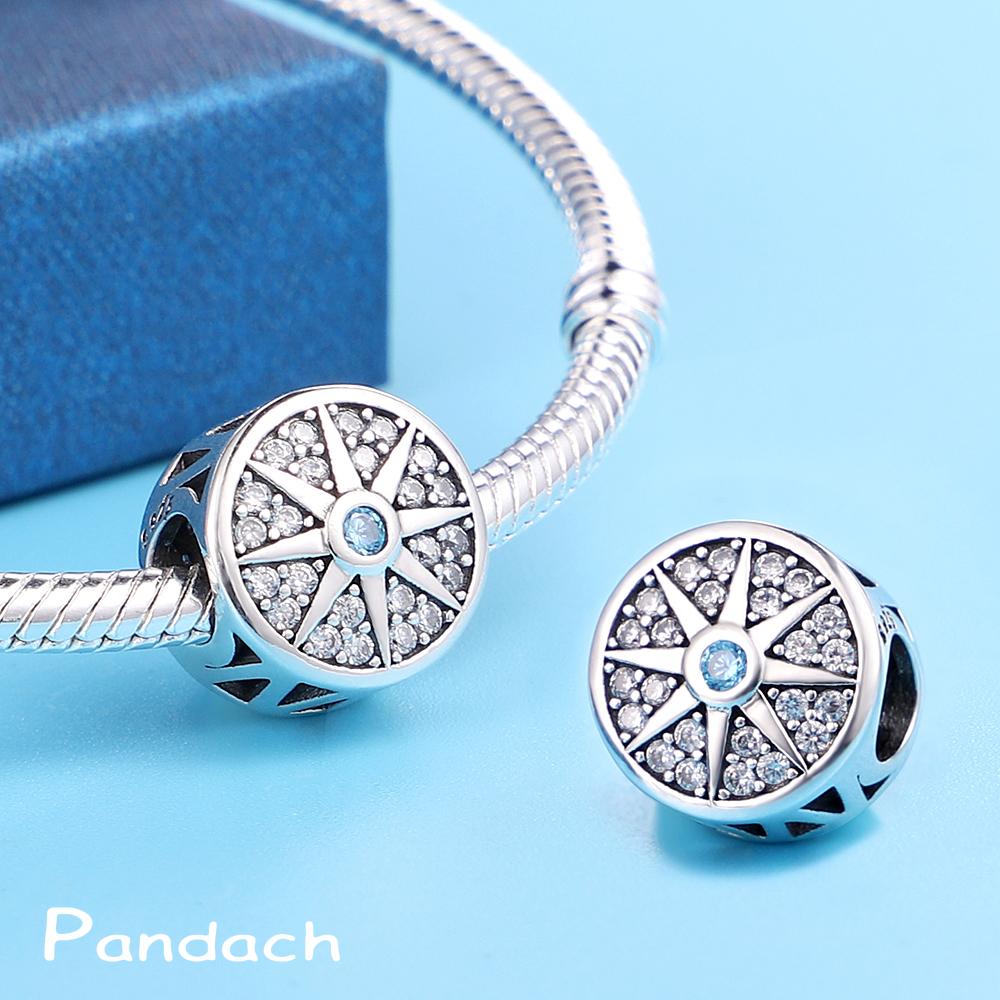 Charms Original Copper Plated Eye Demon Blue Zirconite Beads Fit Bracelet Diy Fine Gift Women Delicate Jewelry