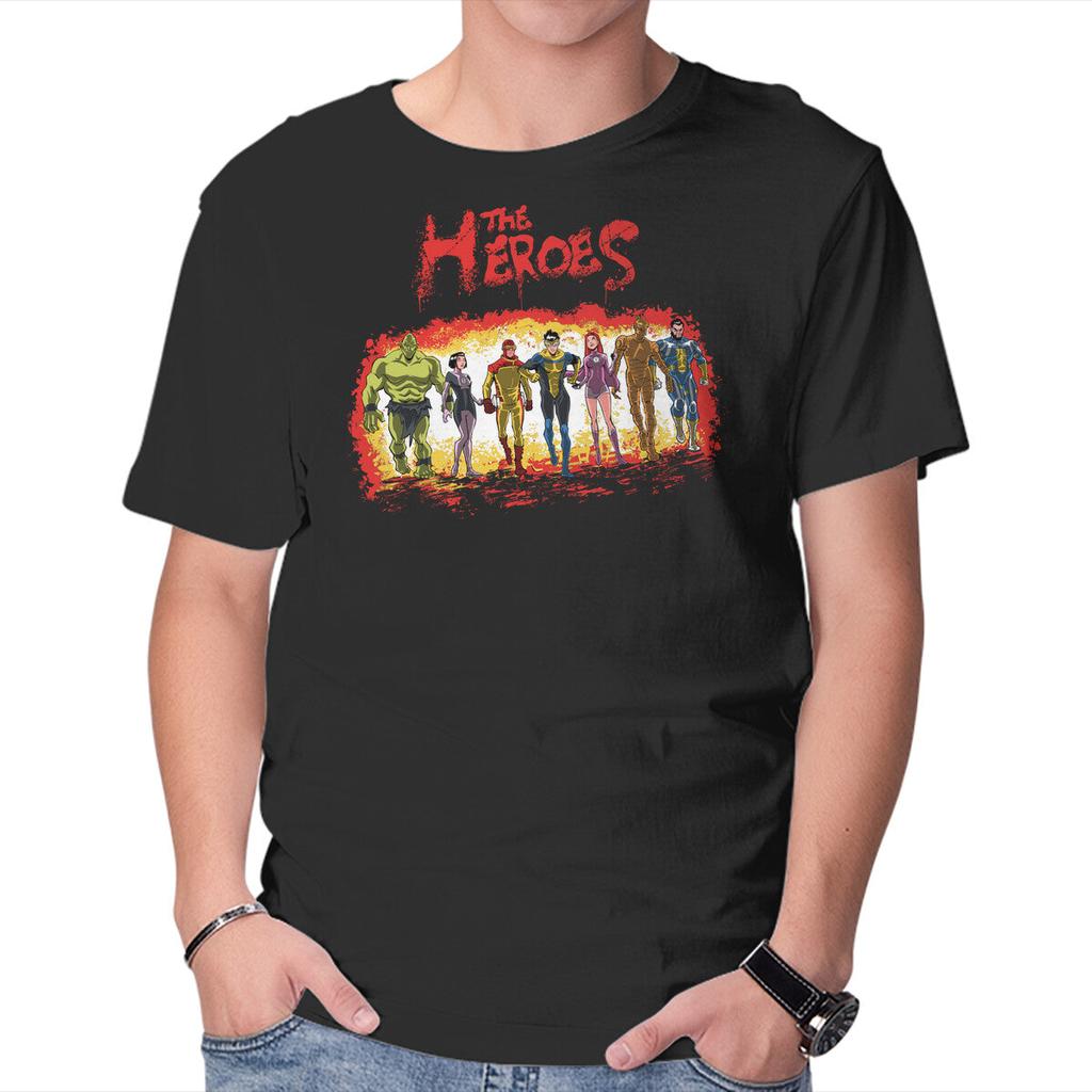 Unisex Crew Neck T-Shirt The Heroes Graphic Short Sleeve Casual Tee