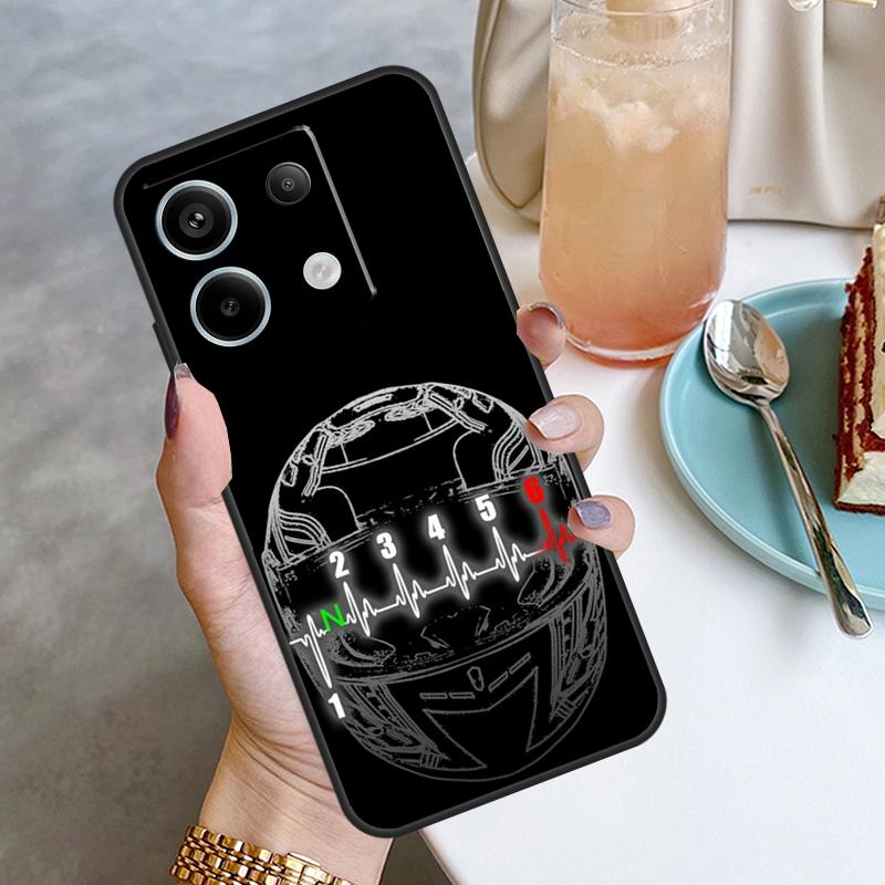 Motorcycle Gear Case For Xiaomi Redmi Note 13 Pro 12 11 10 9 Note 12S 10S 11S 9S Redmi 12 10C 12C 13C Cover