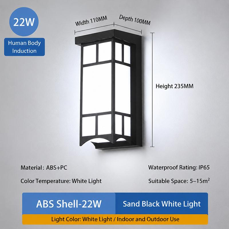 Led Outdoor Wall Light Waterproof Ip65 Motion Sensor Led Outdoor Lighting Porch Lights Balcony Garden Lights Outdoor Wall Lamp