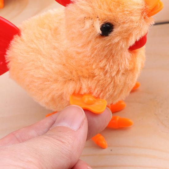 Wind Up Clockwork Plush Toy Interesting Realistic Movement Plastic Chick Stuffed Toy Doll for Children