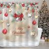 Rosielily Christmas Shower Curtains For Bathroom Xmas Shower Curtains Red Christmas Fabric Xmas Bathroom Set With Hooks Red Silv