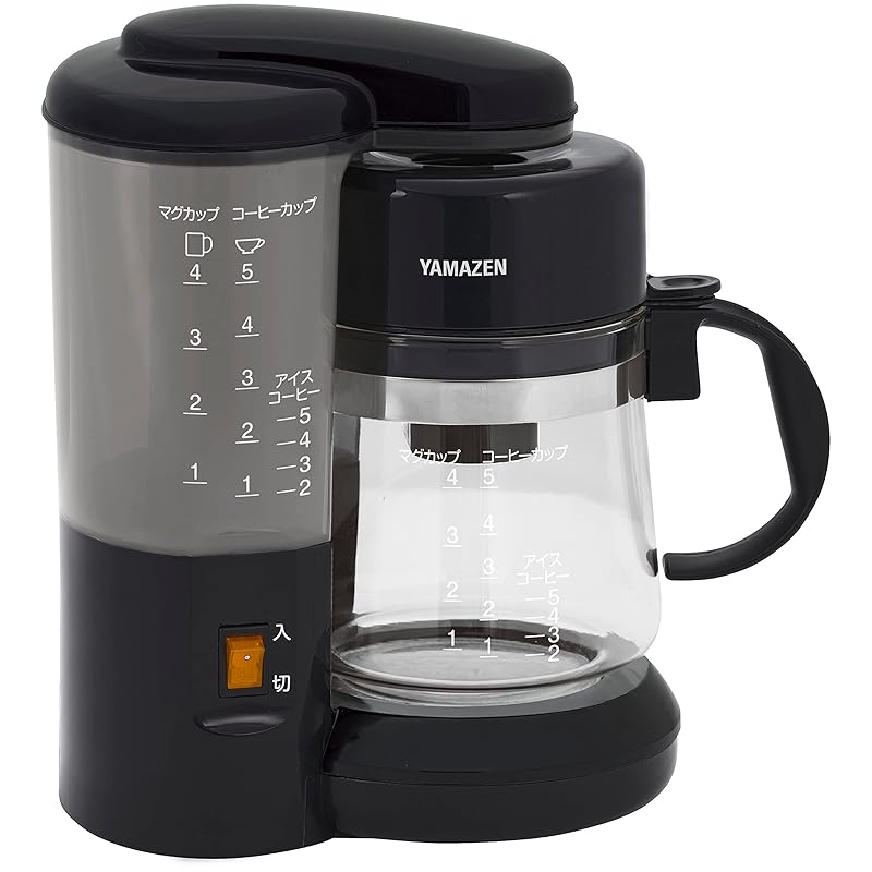 

[Yamazen] coffee maker 650ml for 5 cups drip type iced coffee Easy operation Heat retention function With water level scale compact black YCA-502(B)