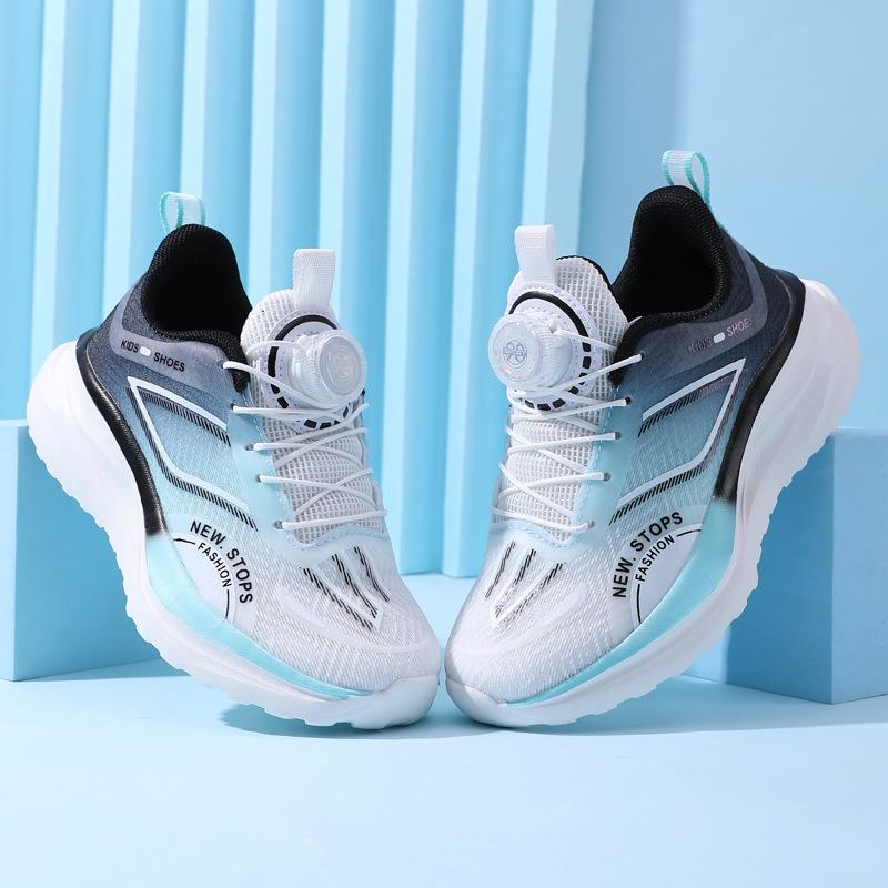 Breathable Mesh Boys' Red Rabbit Running Shoes 2025 Spring and Autumn New Boys' Sports Shoes Student Button Shoes Light Shoes