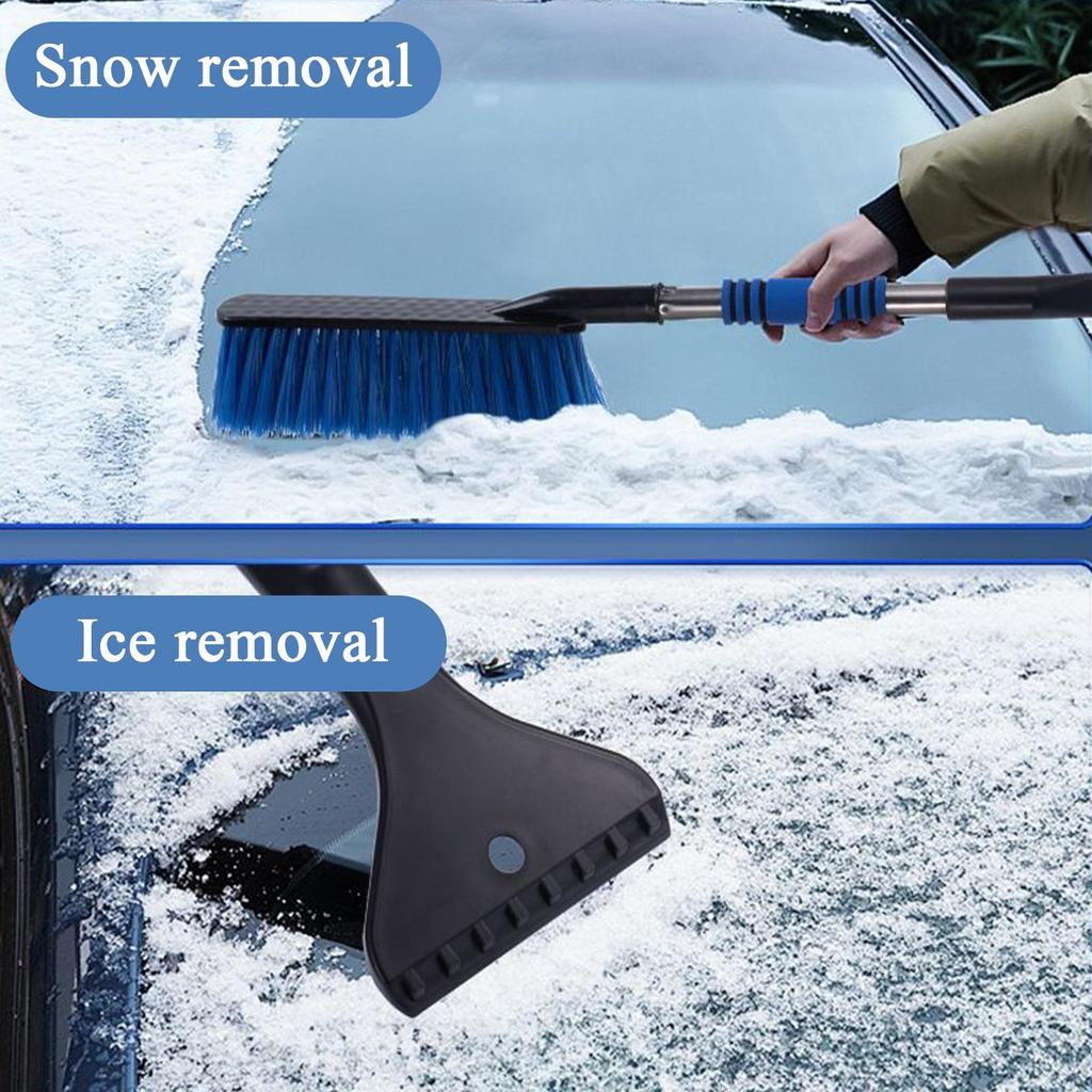 Car Snow Brush Extendable Winter Auto Cleaning Tool Auto Snow Remover Brush For Drivers Adventure Seekers Travelers Trucks RVs