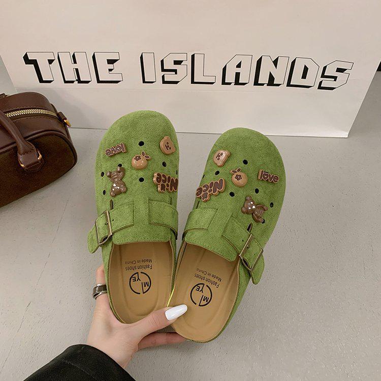 Retro Women's Closed-Toe Thick-Soled Clog Slippers - Spring/Summer 2025 Collection