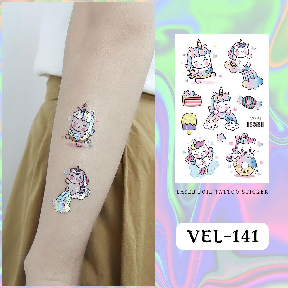 Laser Cartoon Dinosaur Tattoo Stickers for Face & Arms - Unisex Design 120x75mm