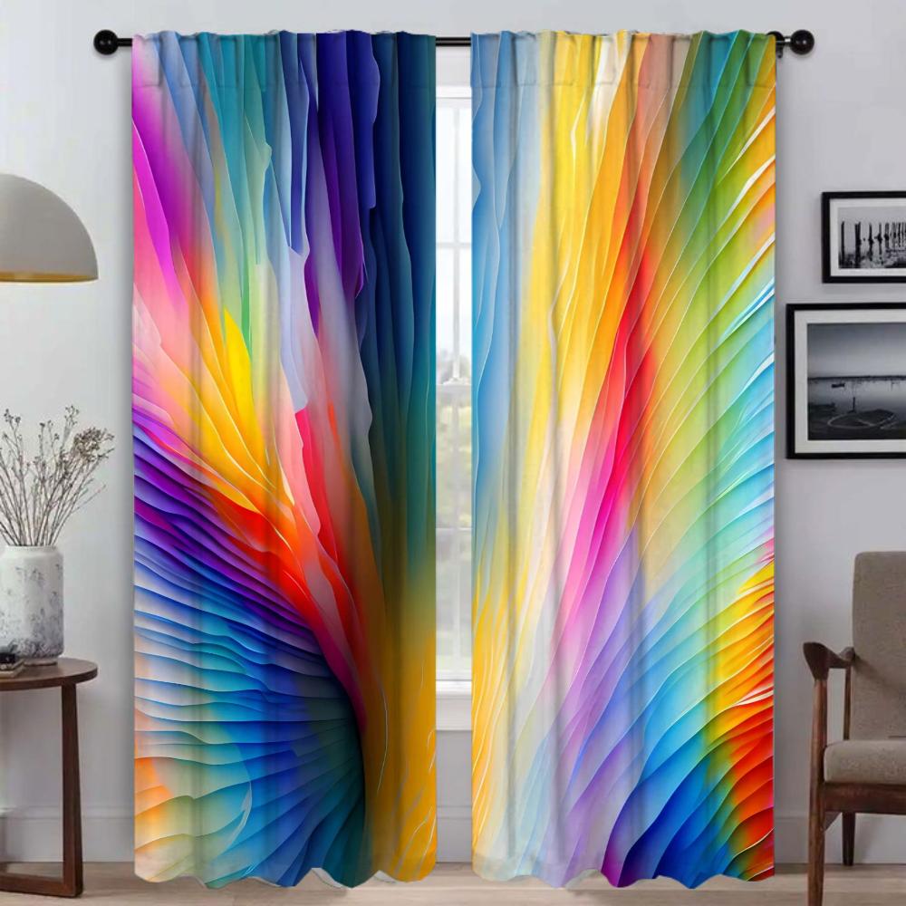 Happy Dopamine Tulle for Bedroom Home Interior Curtains for Living Room Shades Partition Window Curtain Curtains 2 Pieces Camera