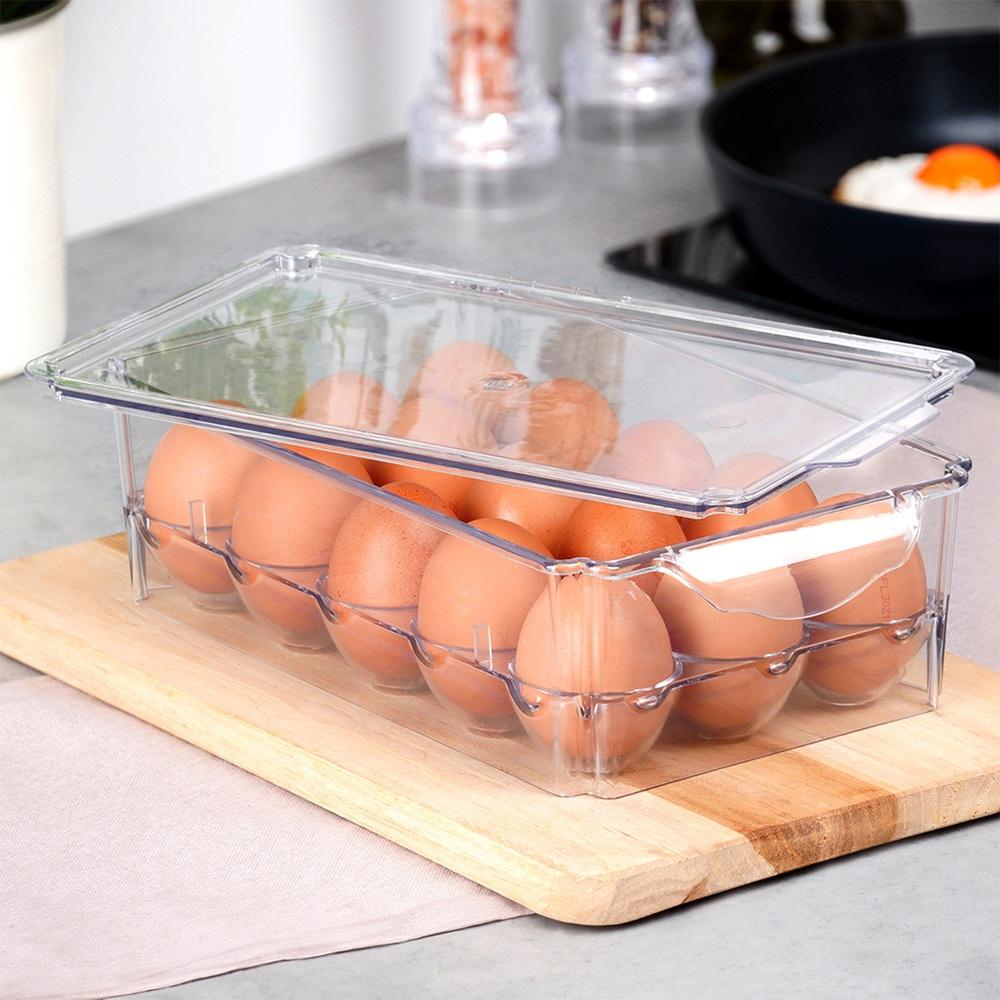 Container for 15 Eggs Egg Box Kitchen Organizer for the Refrigerator Lockable