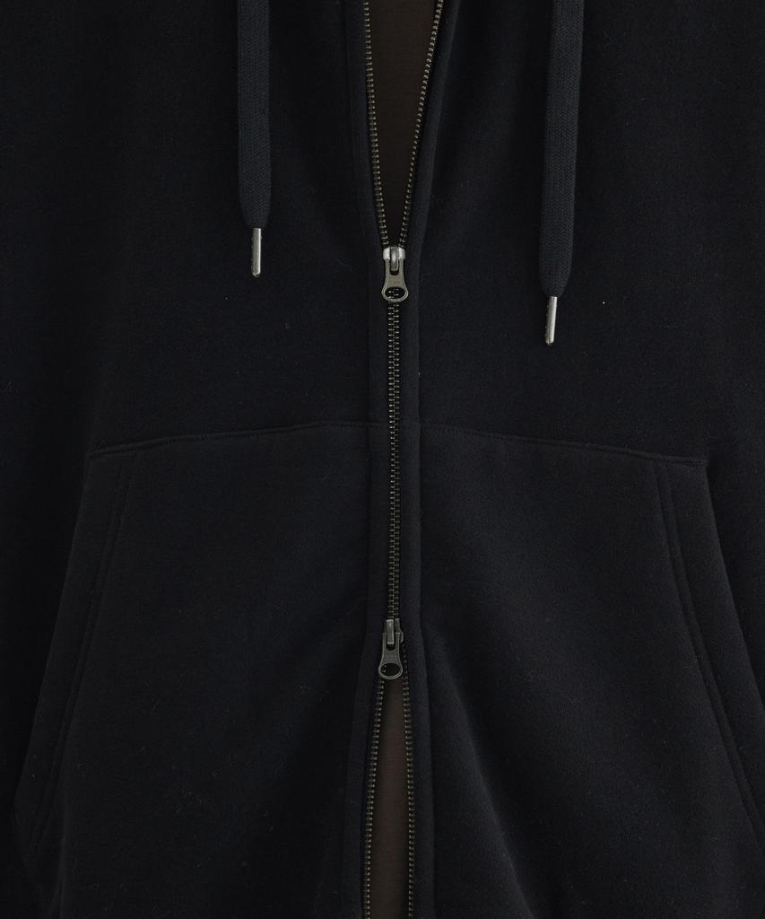 COVERNAT Small Logo Fleece Zip-Up Hoodie Black