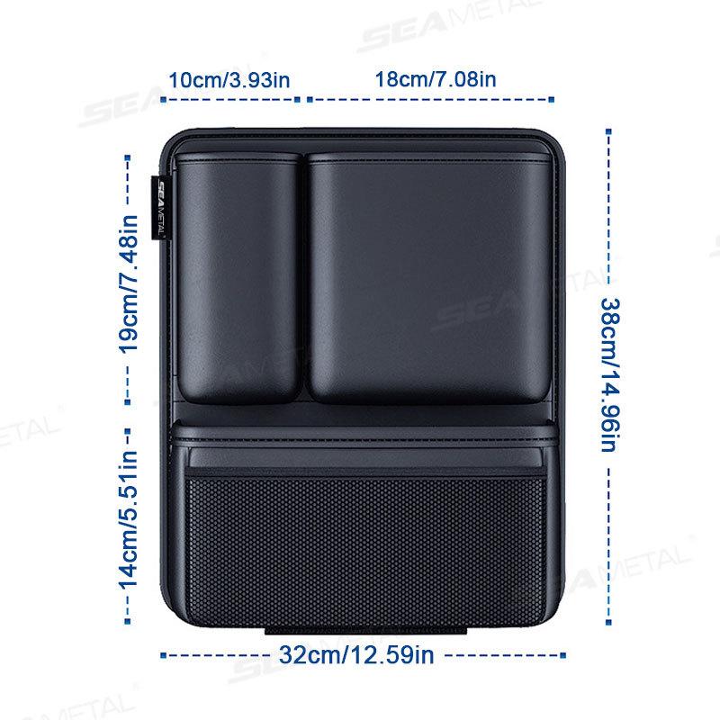 SEAMETAL High-Capacity Car Trunk Storage Bag Leatherette Seat Back Organizer Bag Detachable Hanging Universal Car Storage Pocket