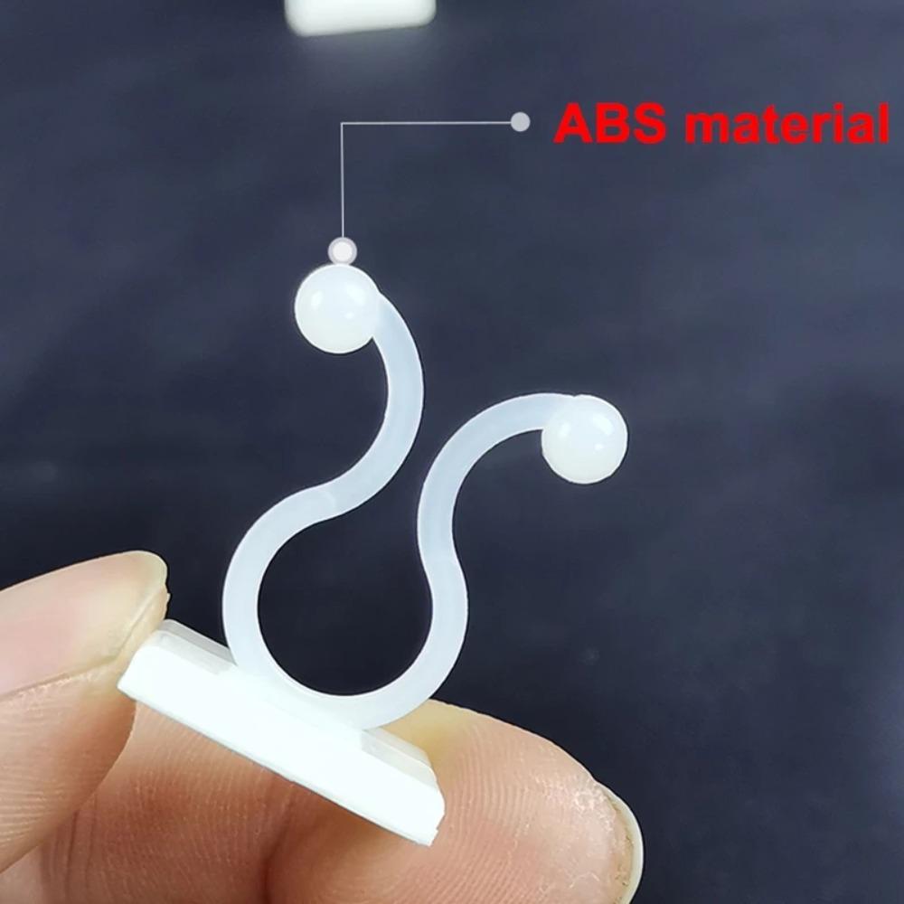 10 /30 /50PCS No Drill Self Adhesive Fixing Clip for Plant Vines Data Cables Holder for Home Office Wire Organization Management