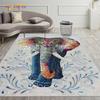 Neon Tribe Blowing Bubble Cute Elephant Carpet Rug for Living Room Bedroom Decorate,Doormat Kitchen Bathroom Non-slip Floor Mat