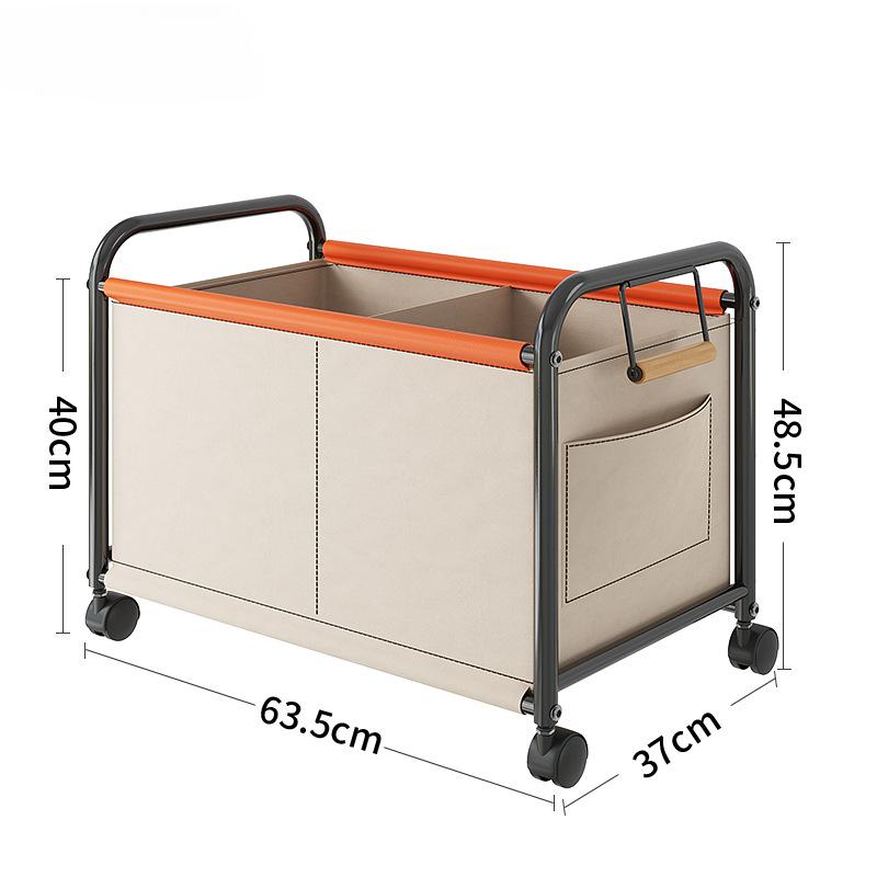 Toy Storage Basket with Four-wheels Sundries Storage Box Bedside Rack Large Capacity Trolley for Bedroom University Dormitory