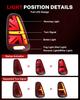 2PCS Tail Lights Assembly For Mini Cooper R50 R52 R53,Union Jack Rear Tail Lamps Tail/Brake & Sequential Blink Turn Signal 01-07