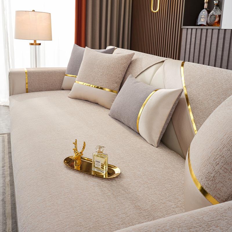 Sofa Cushion Four Seasons Universal Light Luxury and Simplicity Modern Non-Slip Sofa Cover Towel Cover Towel Chenille Thickened Universal