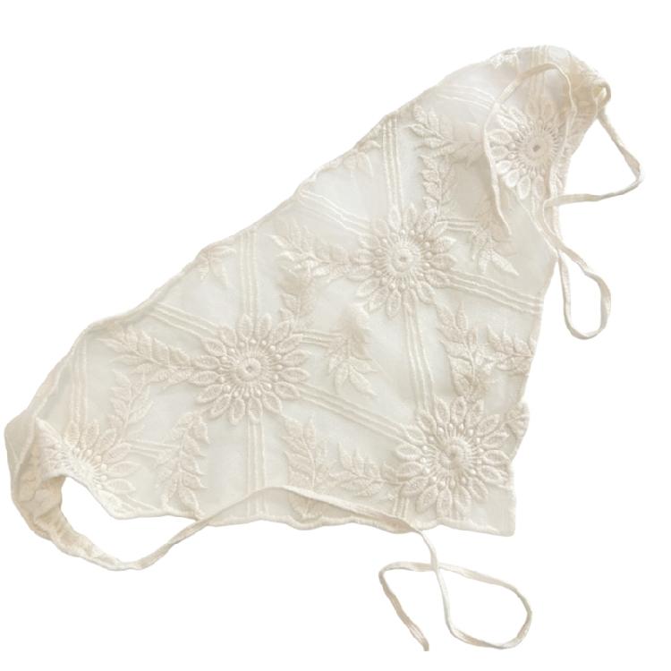 

Lace Up Hair Band Triangular Scarf French Farm Style Headscarf Fashion Head Wrap for Casual and Vacation Outfits