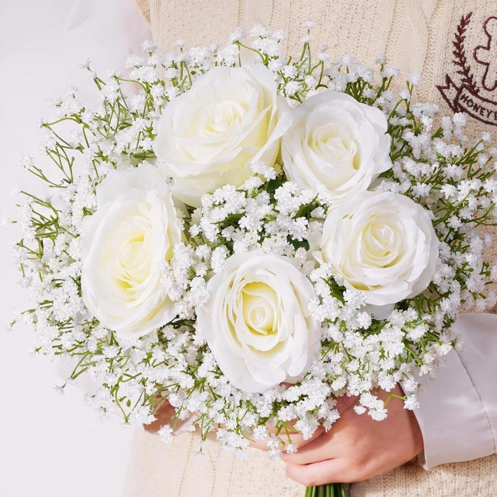 5/10Pcs Artificial Flowers Plastic Home Decor Bride Bouquet for Wedding Party Garden Decoration Baby's Breath DIY Fake Flowers