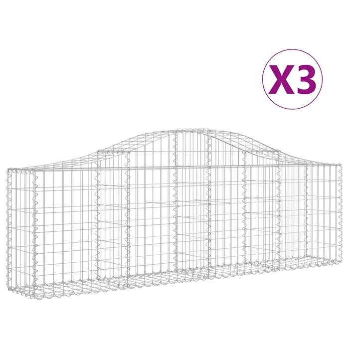 VidaXL 3x Arched Gabion Baskets Arched Gabion Cages Gabion Walls Garden Fences Terrace Outdoor 3145389