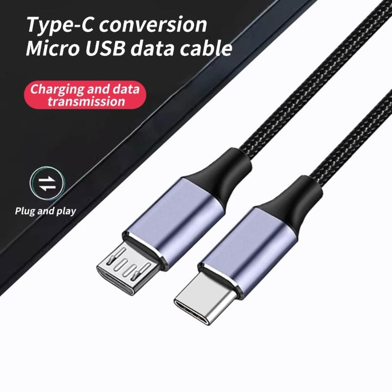 1m Type C To USB 5Pin Charging Cord Nylon Braided Data Cable 480Mbps Data Transfer Wire Line Support OTG Function