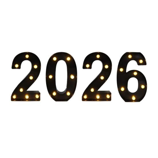 Light Up Numbers 2026 Large LED Marquee Numbers Battery Operated Letter Sign for New Year Graduation Party Wedding Table Decor