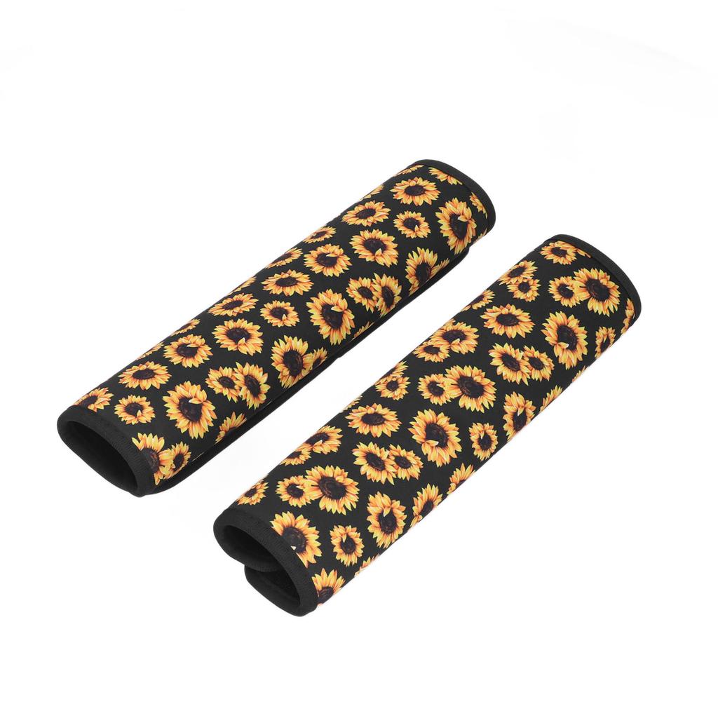 2pcs Seat Belt Shoulder Pads Soft Cushions Sunflower Pattern Comfortable Driving Universal for Car
