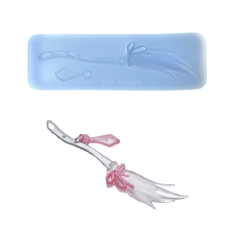 

Silicone Broom Mold Resin Soap Candle Molds Halloween Theme Decorations Safe Silicone Texture Kids Friendly Design 1