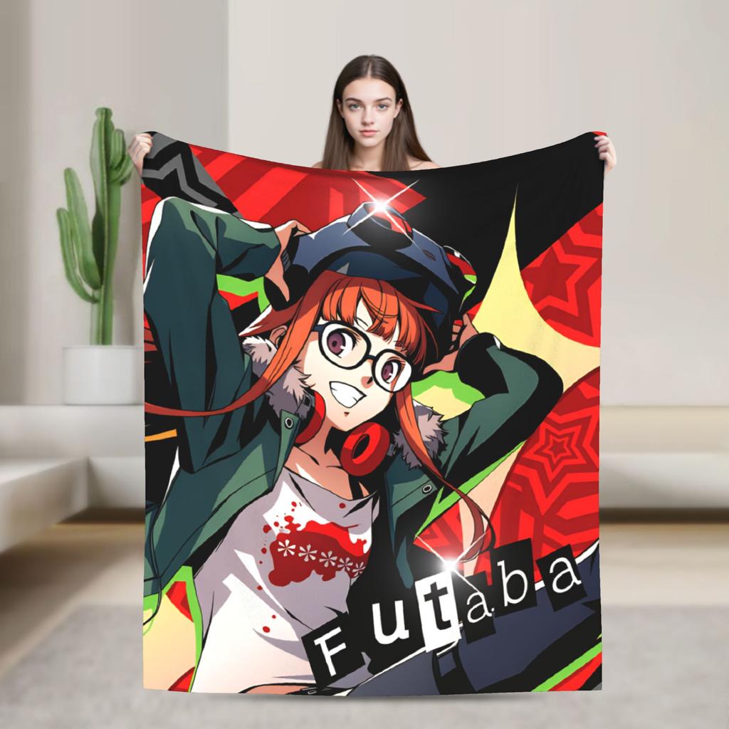 Soft Warm Blanket Picnic Animated Game P- Persona 5 Bedding Throws Flannel Bedspread For Couch Chair Aesthetic Sofa Bed Cover