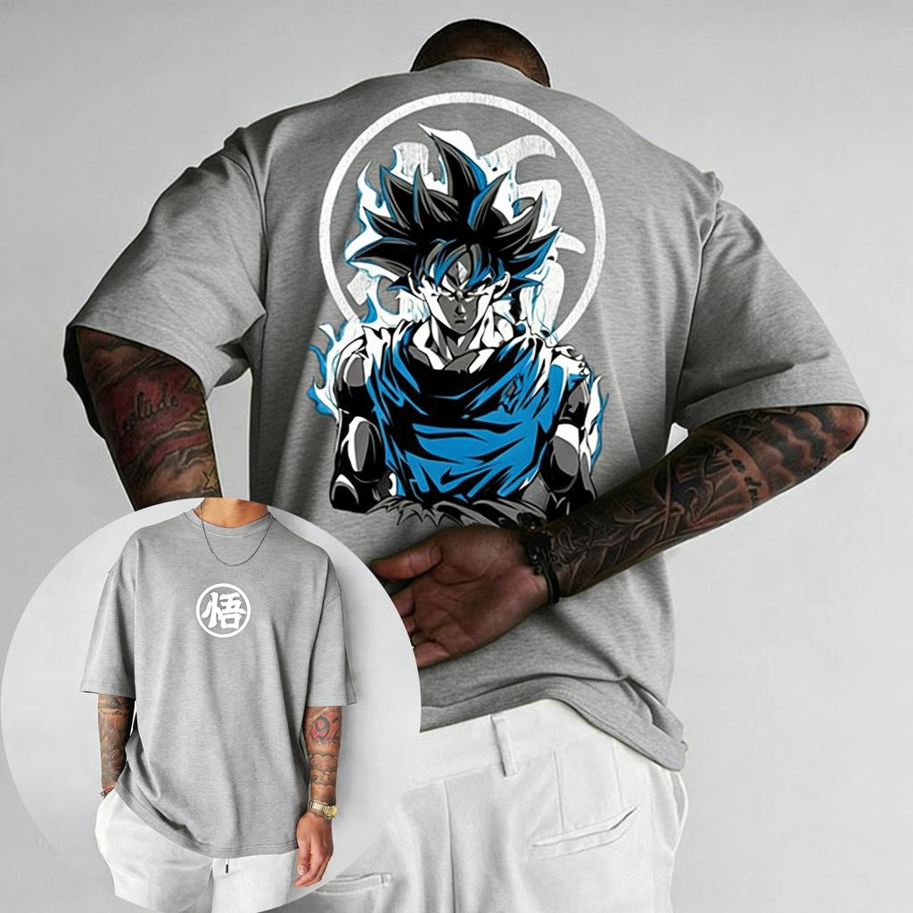 New Dragon Ball Super Z Anime Direct Spray Printing Trendy Casual Heavy Weight Cotton Short Sleeved Tshirt Mens Summer