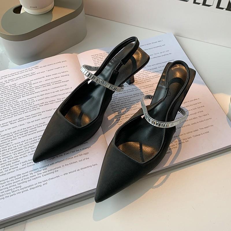 French elegant women's shoes pointed toe thin heel new white bridesmaid shoes with rhinestone temperament women's bag head sandals