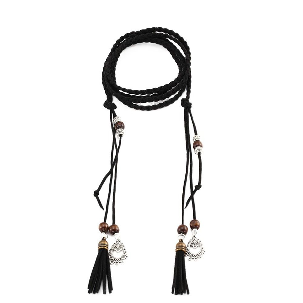 Boho Style Waistband Woven Rope Chinese Style Braided Belt Waist Rope Tassles Belts Waist Chain