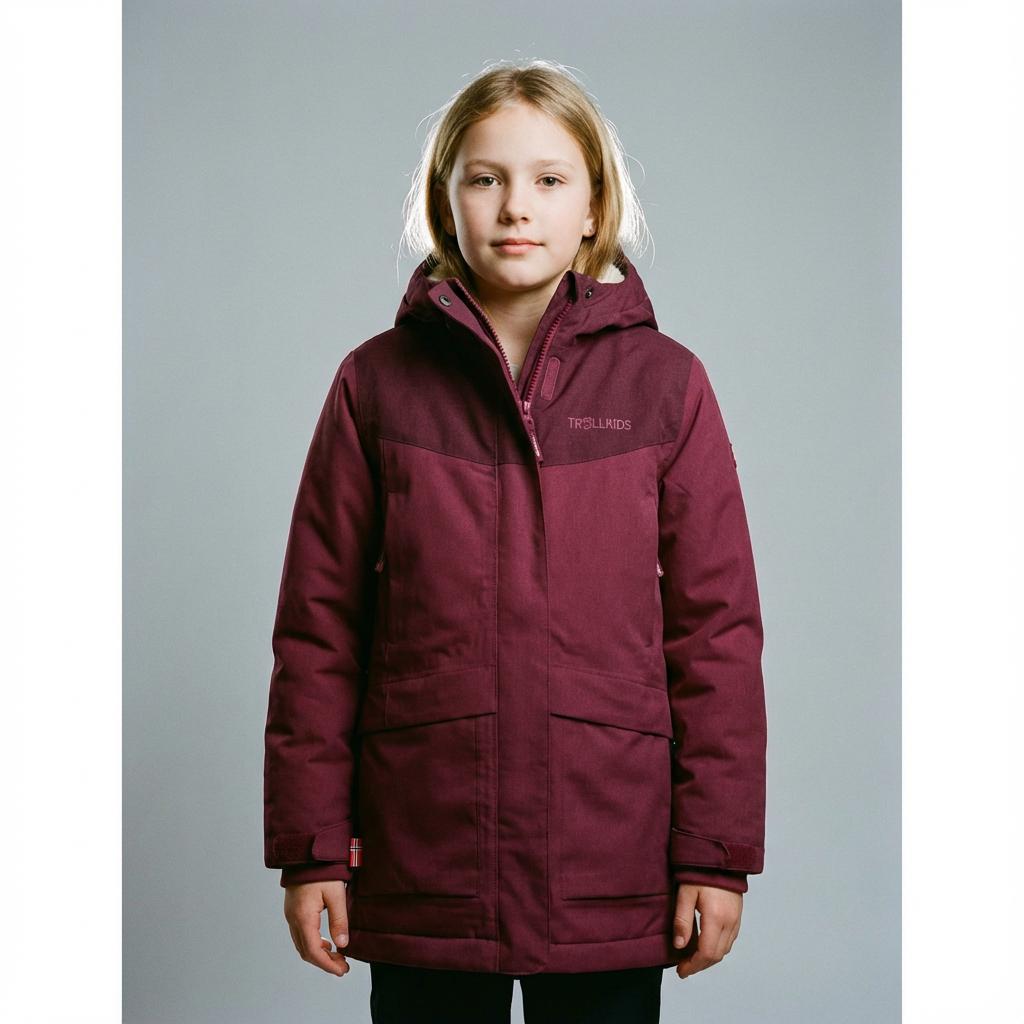 Kurtka ocieplana dziewczęca Trollkids Girls Oslo Coat PRO płaszcz dla dziewczynki różowy (456-421)