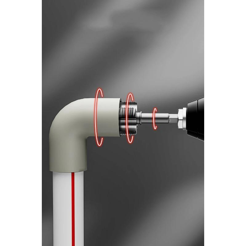 4/6-points Double Head Water Pipe Inner Hole Wire Opener, Electric Drill Compatible Hexagonal Universal Water Pipe Tapping Tool