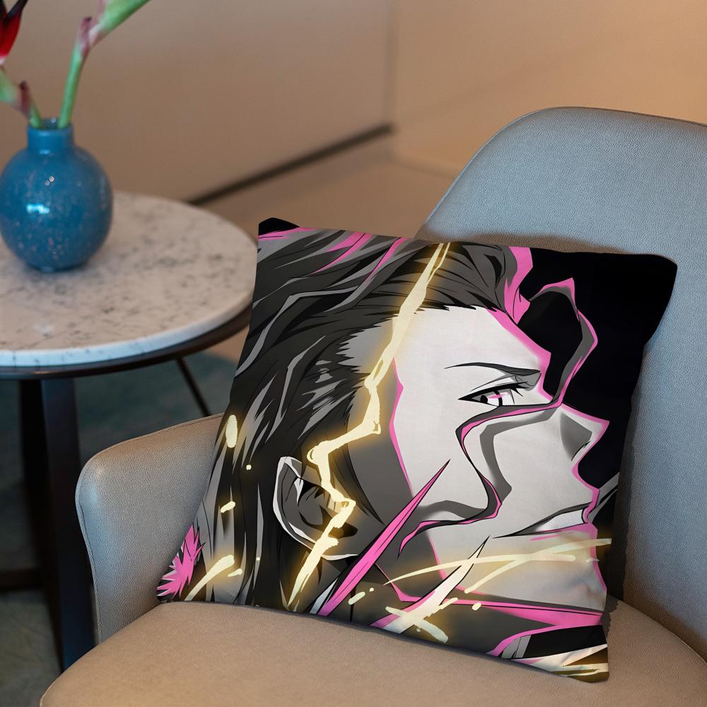 

Anime A-Aizen SousukeS B-BLEACH Cushion Cover 2-in-1 Reversible Plush Pillow Cover | Car/Sofa/Bed | Perfect Gift 12x12Inch