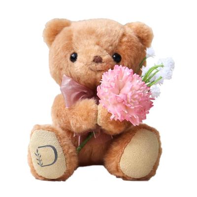 [Petit Luu] Choose Your Initial Plush Toy Gift Set, Initial Tete Chocolat Flower Gift D