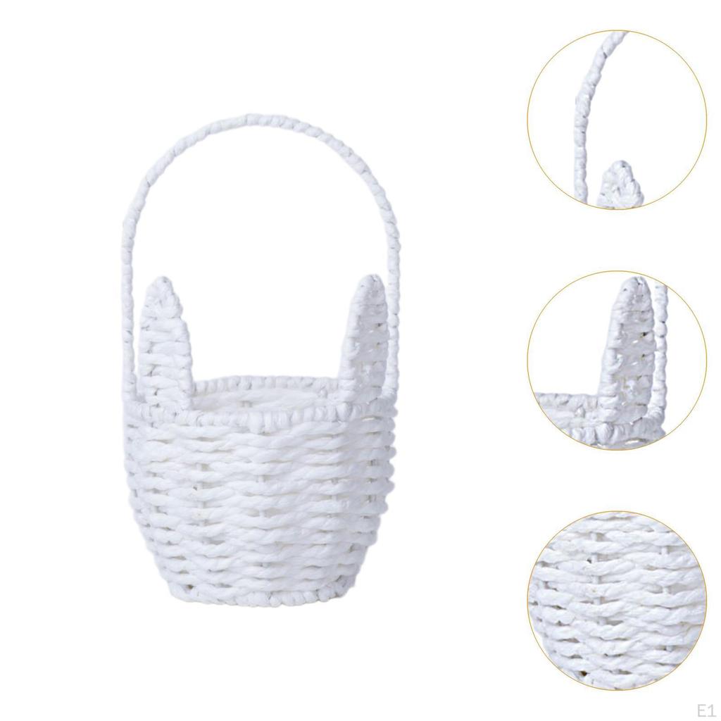 Bunny Basket for Easter And Flower Girl Use, Storage Events Home