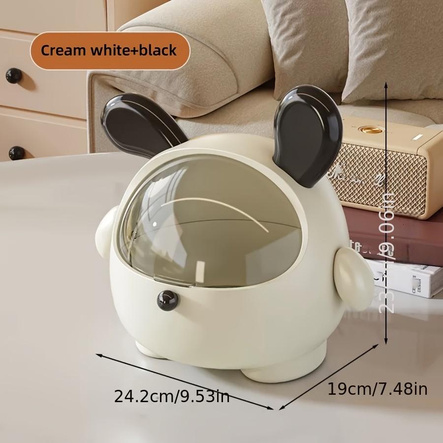 Cute Bunny-Shaped Cosmetic Organizer Box - Multi-Functional Makeup Display Case with Jewelry and Lipstick Storage